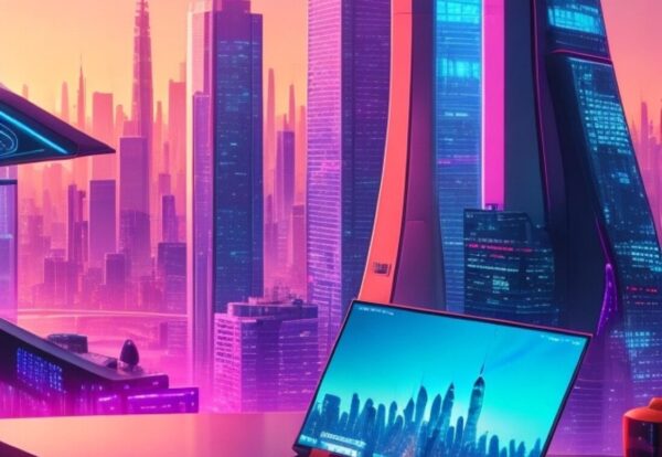 ai generated, lofi, city, urban, futuristic, cityscape, skyscrapers, technology, innovation, flying cars, high-tech, metropolis, sci-fi, futurism, neon lights, modern, smart city, urban planning, sustainable, futuristic architecture, space-age, laptop, computer, lofi, technology, technology, technology, technology, technology, computer, computer